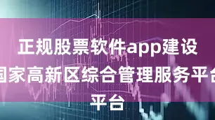 正规股票软件app建设国家高新区综合管理服务平台
